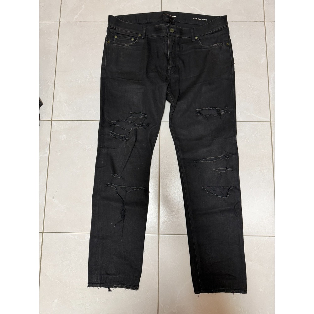 Saint Laurent Paris Black Ripped Skinny Jeans 34 D02 M/SK-LW Hedi Slimane Japan